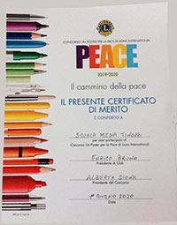 Certificato di merito Pace